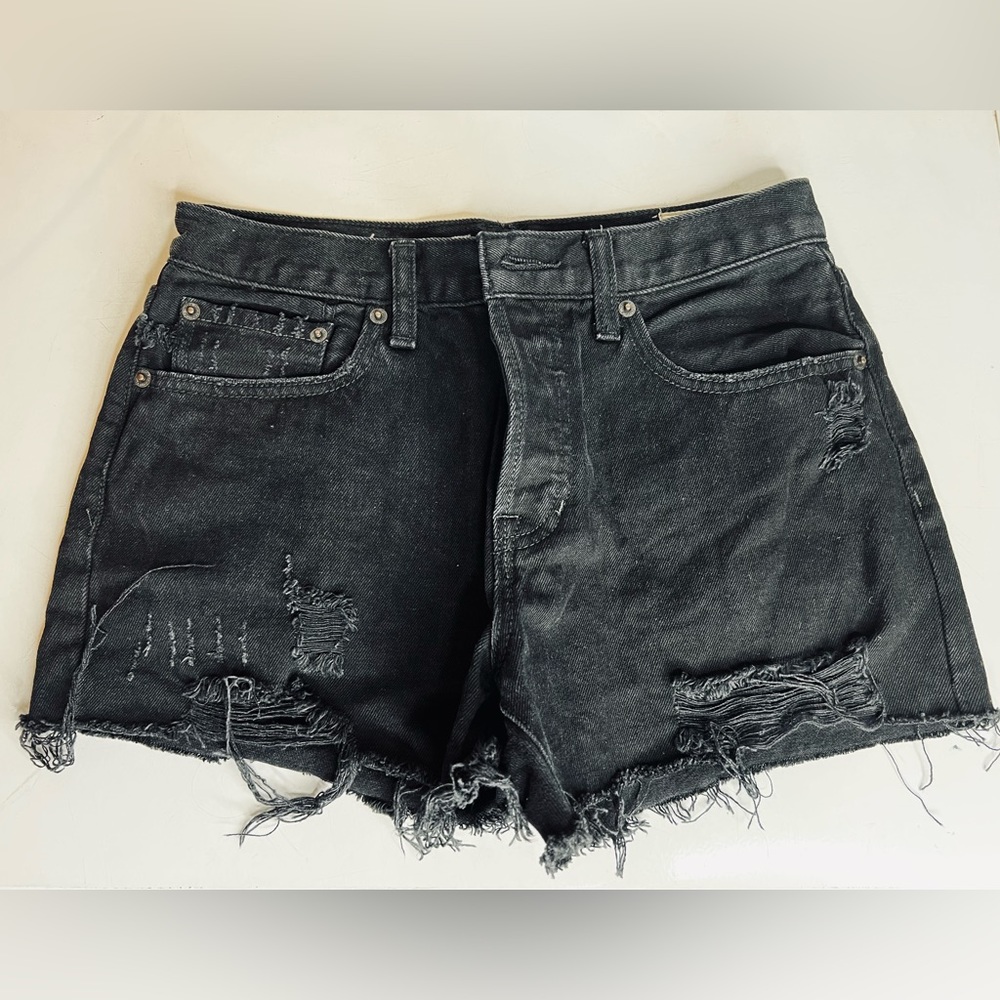 Free People Black Denim Shorts, Size 27